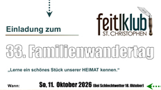 Einladung zum Familienwandertag 2026